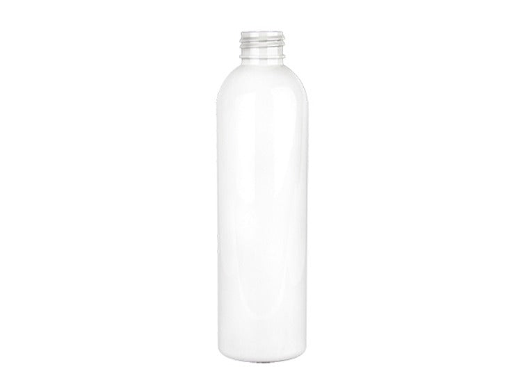8 oz Cosmo Round Plastic Bottle 24-410 White PET