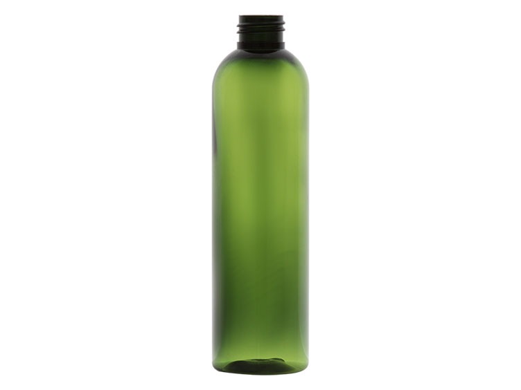 8 oz Green Cosmo Round PET Plastic Bottle 24-410