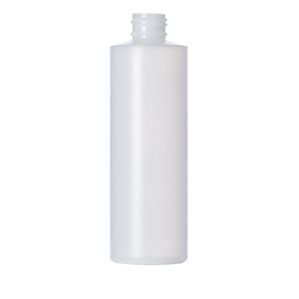 8 oz Cylinder Round Plastic Bottle 24-410 Natural-Colored HDPE