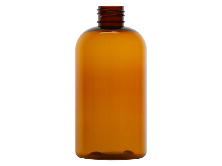 8 oz Amber PET Boston Round Plastic Bottle 24-410