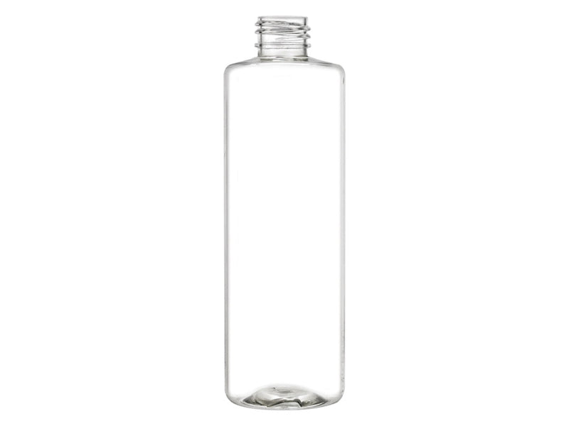 8 oz Clear 24-410 Cylinder Round PET Plastic Bottle