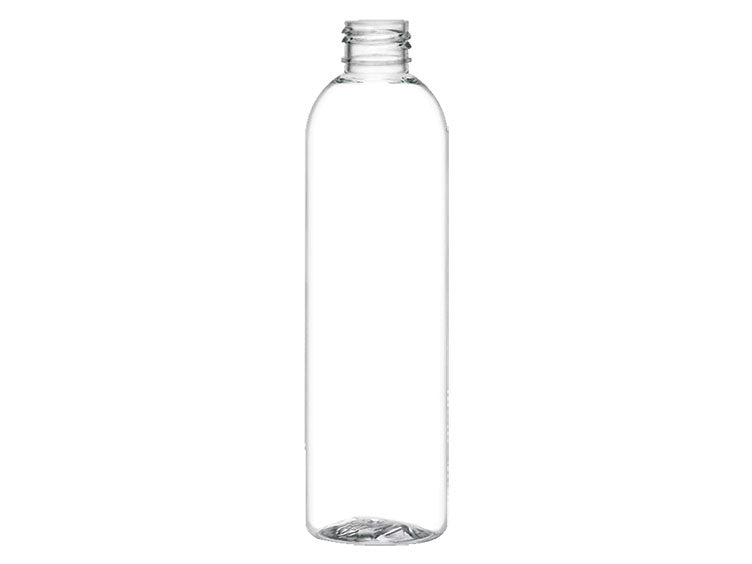 8 oz Cosmo Round Plastic Bottle 24-410 Clear PET