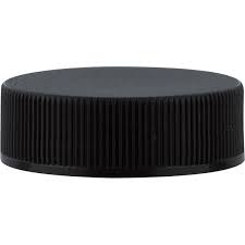 33-400 Black Ribbed Cap (Heat Induction Seal for PET)
