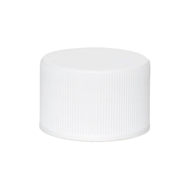 24-410 White Ribbed Cap (Heat Induction Seal for PET)