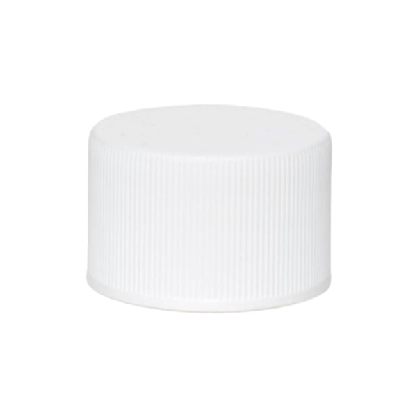 24-410 White Ribbed Plastic Cap (PE Foam)
