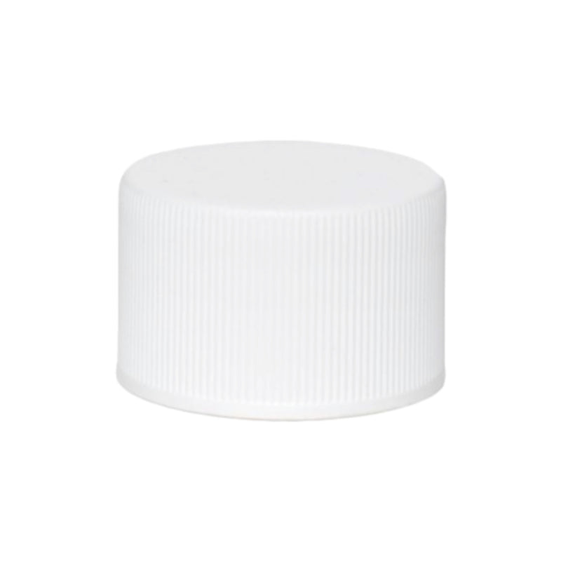 28-410 White Ribbed Cap (Heat Induction Seal for PET)