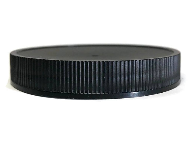 70-400 Black Ribbed Plastic Cap (Universal Heat Seal Liner)