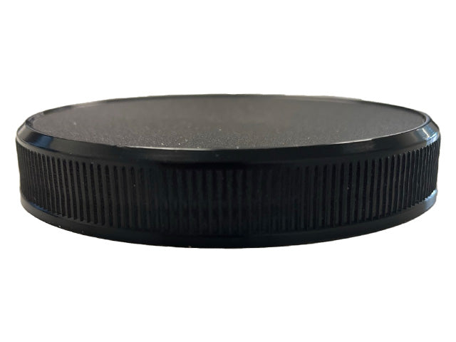 70-400 Black Ribbed Plastic Cap (No Liner)