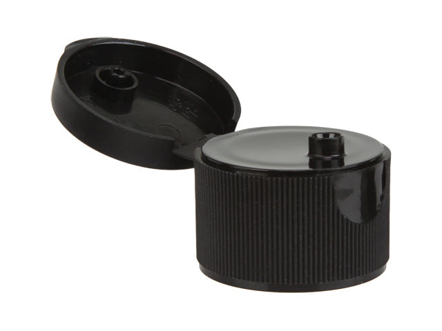 28-410 Black Ribbed Snap Top Plastic Cap