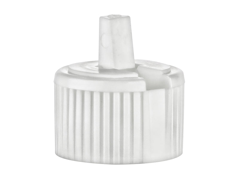 24-410 White Ribbed Directional Spout Top Cap (.115" Orifice)