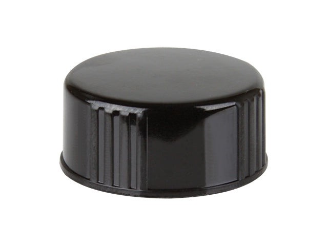 24-400 Black Ribbed Plastic Phenolic Cap (Cone Liner) - Citadel Packaging