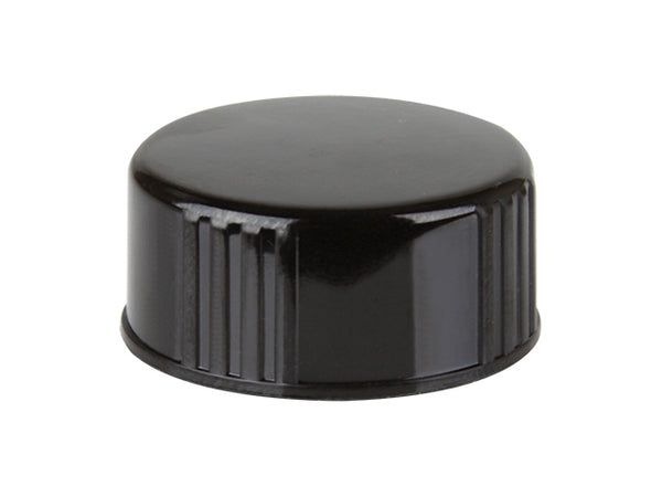 24-400 Black Ribbed Plastic Phenolic Cap (Cone Liner)