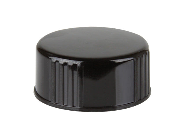 24-400 Black Ribbed Plastic Phenolic Cap (Cone Liner)