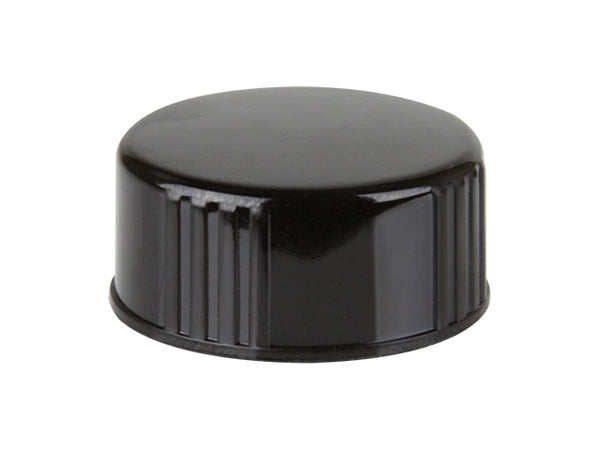24-400 Black Ribbed Phenolic Cap (Pulp and Poly Liner)