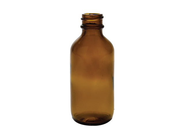 2 oz Amber 20-400 Glass Boston Round Bottle
