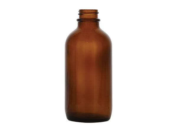 4 oz Amber 22-400 Glass Boston Round Bottle