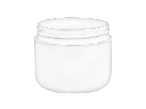 2 oz White 58-400 Double Wall PP Plastic Jar (Round Base)