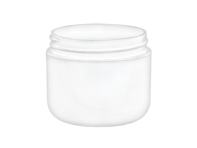 2 oz White 58-400 PP Double Wall Round Base Plastic Jar