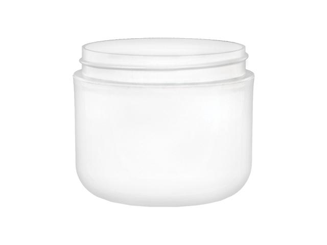 4 oz White 70-400 PP Double-Wall Round Base Plastic Jar