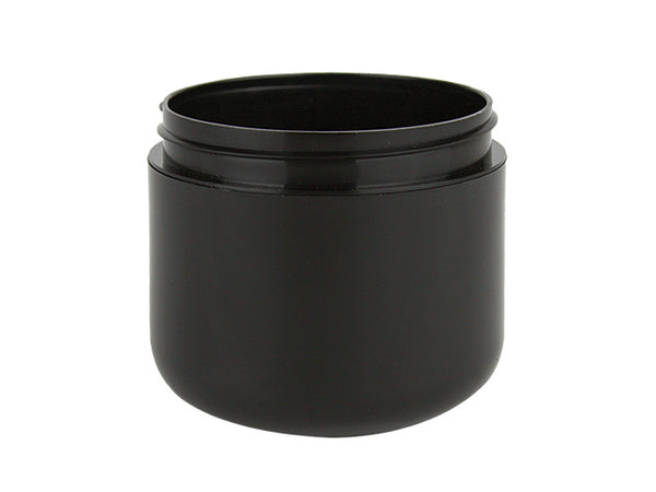 4 oz Black 70-400 PP Double-Wall Plastic Jar