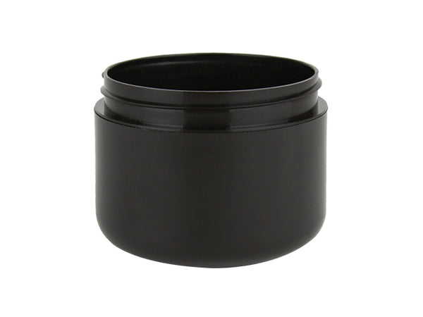 1 oz Black 53-400 PP Double-Wall Plastic Jar