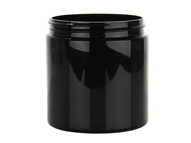8 oz Black 70-400 PET Plastic Jar