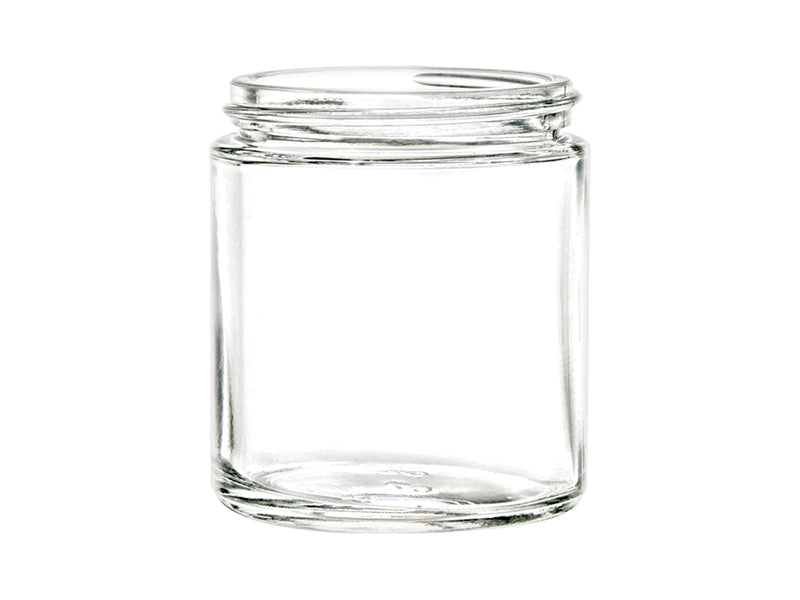 Clear Glass Jars, 8oz, Black Aluminum Foil Lined Caps, case/24
