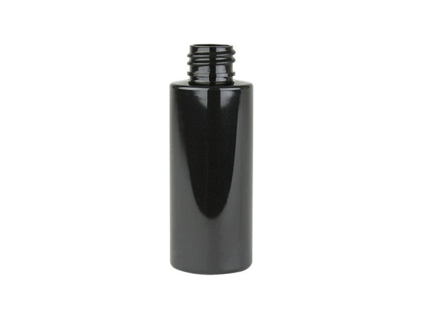 2 oz Black 20-410 PET Cylinder Round Bottle