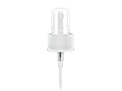 24-410 White Fine Ribbed Fine Mist Sprayer 6.25" Dip Tube (Output 0.16cc)