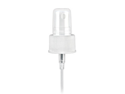 24-410 White Fine Ribbed Fine Mist Sprayer 7" Dip Tube (Output 0.16cc)