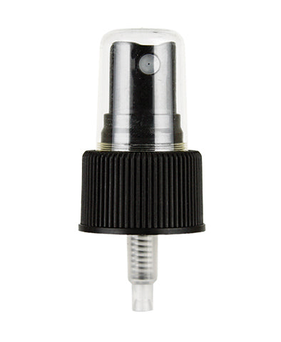 24-410 Black Ribbed Fine Mist Sprayer (Custom Dip Tube Length)