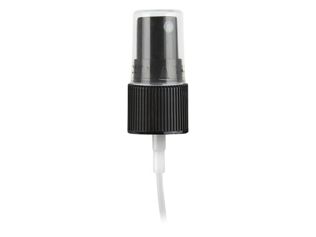 20-410 Black Ribbed Fine Mist Sprayer 3.75" Dip Tube (Output 0.16cc)