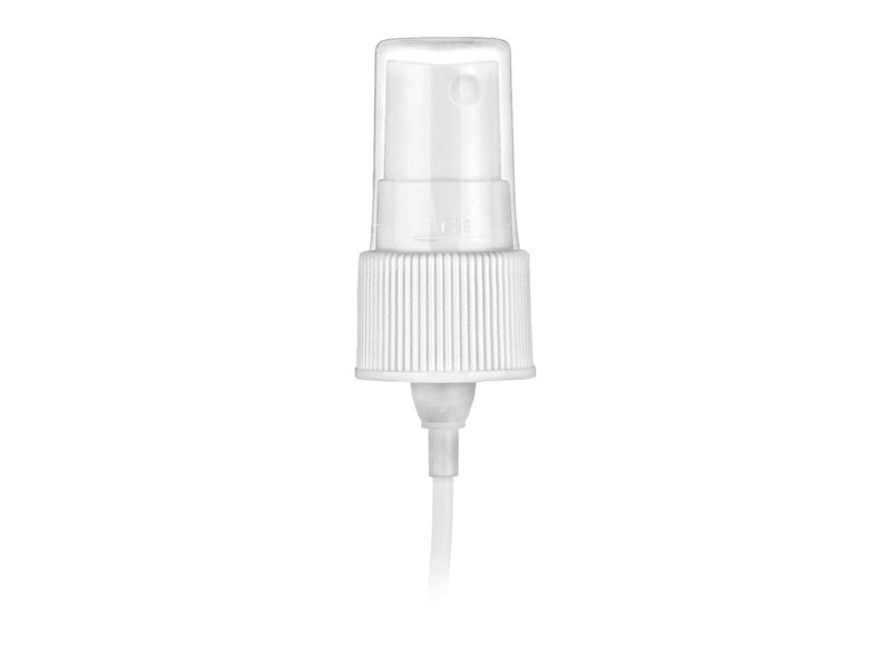 20-410 White Ribbed Fine Mist Sprayer ( 4.625" Dip Tube, .19ml Output)