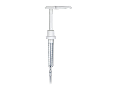 38-400 Ribbed White Lotion Pump Head 11" Dip Tube (Output 30cc)
