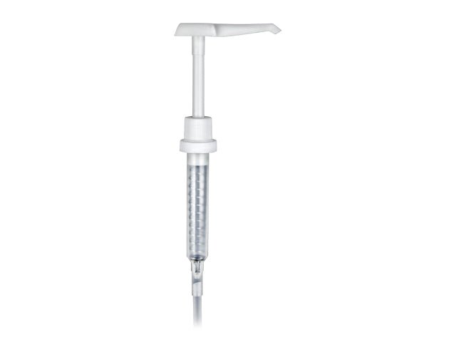 38-400 Ribbed White Lotion Pump Head 11" Dip Tube (Output 30cc)