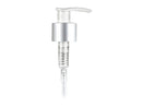 24-410 Metal Shelled Brushed Aluminum/ White Lotion Pump lock up Head 8.75" Dip Tube (Output 1.2cc)