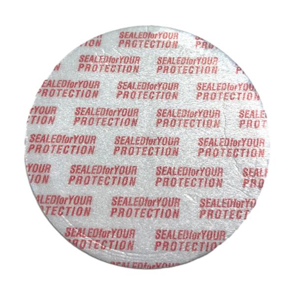 58-400 White Ribbed Matte Top Plastic Cap (Printed Universal Heat Seal Liner)