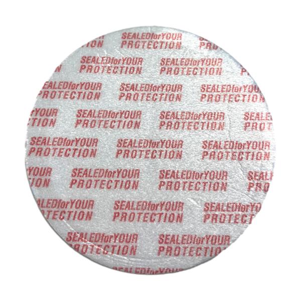 58-400 Black Ribbed Plastic Cap (Printed Universal Heat Seal Liner)