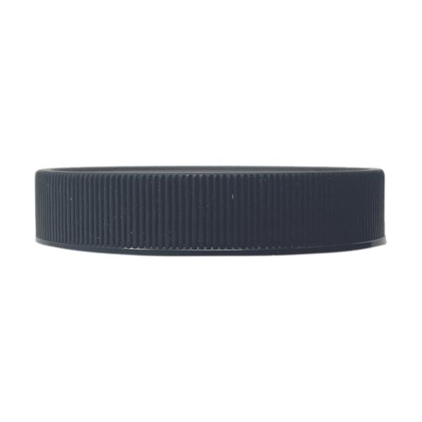 58-400 Black Ribbed Plastic Cap (Pressure Sensitive Liner)