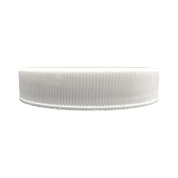 58-400 White Ribbed Skirt Cap (Pressure Sensitive Liner)