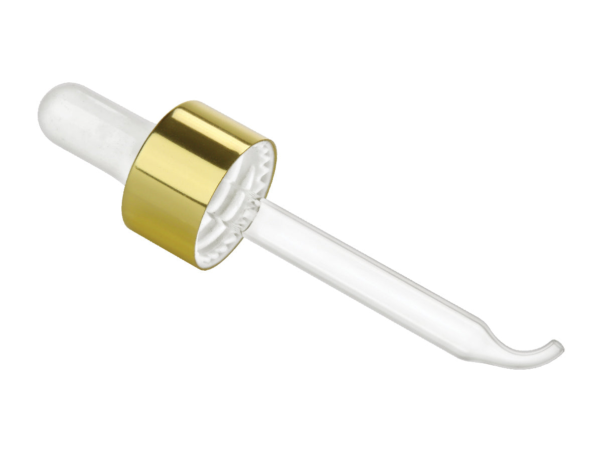 20-400 Gold Metal Shelled Closure White Bulb Dropper Assembly with a 2
