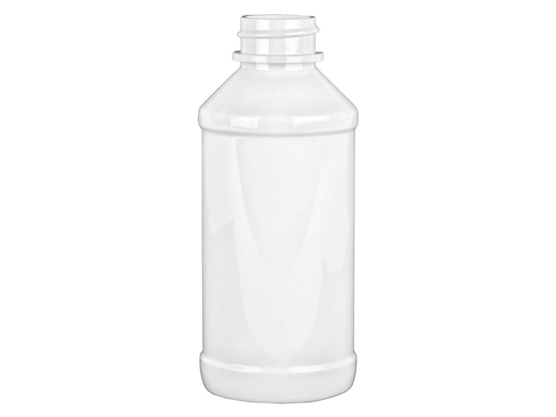 4 oz White 24-400 Modern Round PET Plastic Bottle