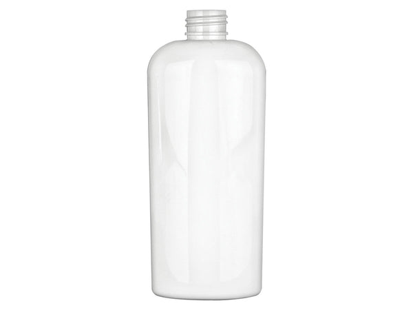 8 oz 24-410 White PET Plastic Cosmo Oval Bottle