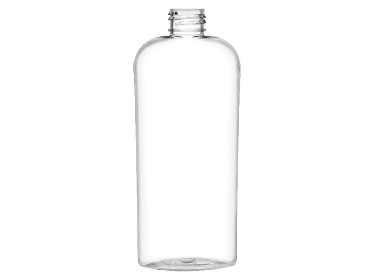 8 oz Clear 24-410 PET Plastic Cosmo Oval Bottle