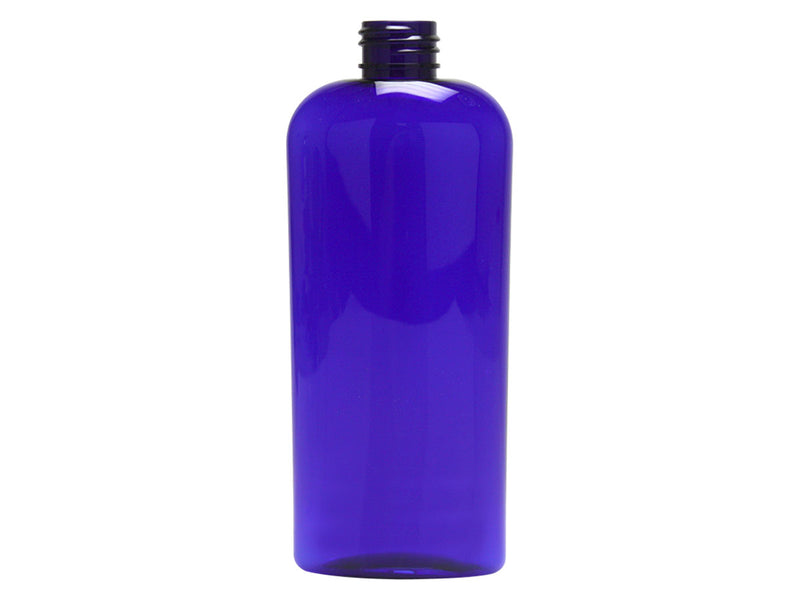 8 oz 24-410 Blue PET Plastic Cosmo Oval Bottle
