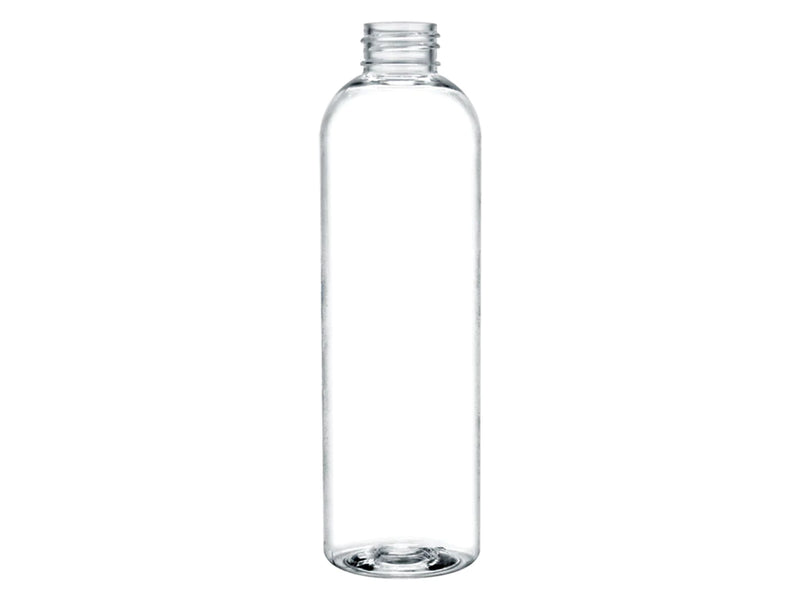 4 oz Clear 20-410 PET Cosmo Round Plastic Bottle 100% PCR