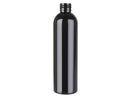 8 oz Black 24-410 Cosmo Round PET Plastic Bottle 100% PCR
