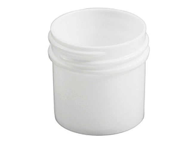 1 oz White 43-400 Polypropylene (PP) Single Wall Plastic Jar