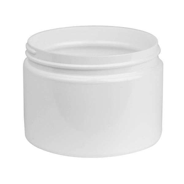 12 oz White 89-400 Plastic Straight-Sided PET Jar