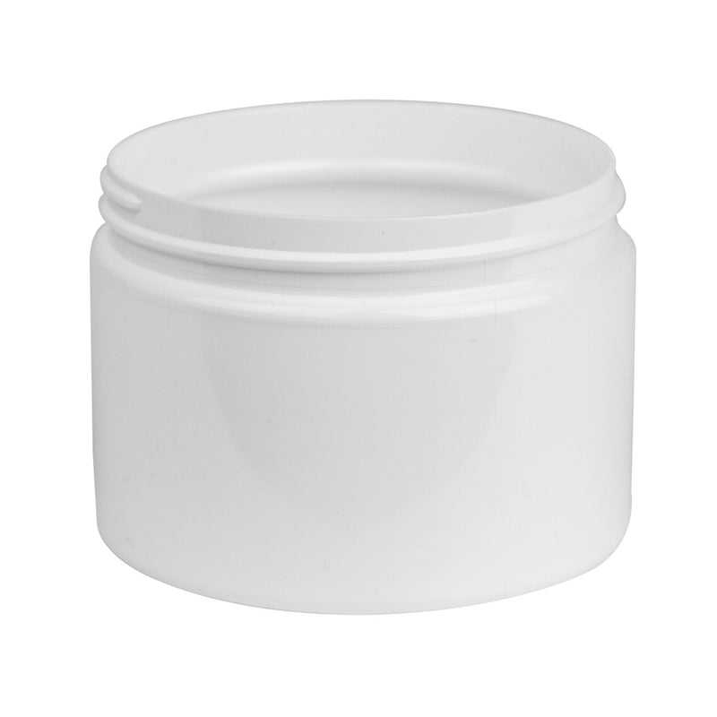 12 oz White 89-400 Plastic Straight-Sided PET Jar